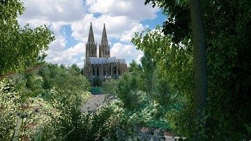 10.000 AD Nature Instancing with Cathedrale 120 M Polys