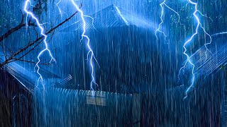 Fall Asleep Fast In 3 Minutes With Torrential Rain On Tin Roof & Powerful Thunder Sounds At Night