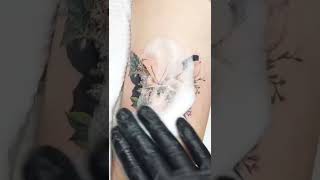 Flower butterfly tattoo / mini tattoo / flower tattoo - Color.b tattoo
