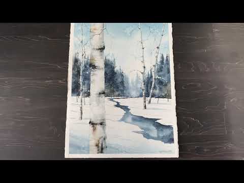 Watercolor Painting Winter Landscape, How To Paint A Snowy Winter Landscape Easy Watercolor Painting For Beginners