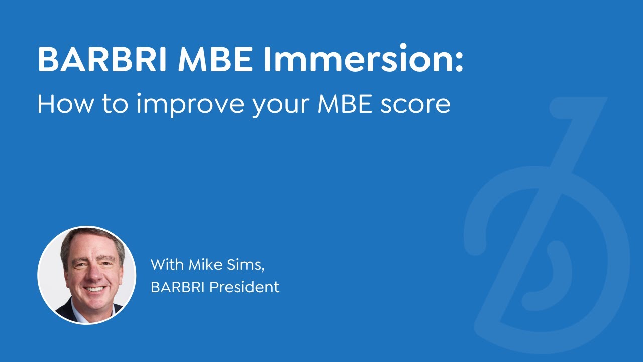 How to improve your MBE score BARBRI MBE Immersion Secrets and