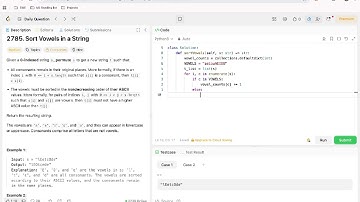 Leetcode 2785. Sort vowels in a string