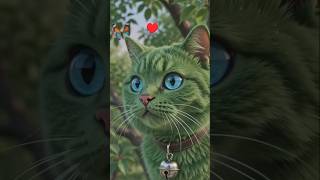 Green cat short video #youtube #beautful #cute #cat #funny catlife#youtube #shorts#short