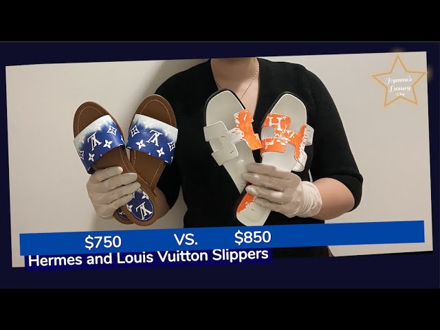 Hermes and Louis Vuitton Slippers