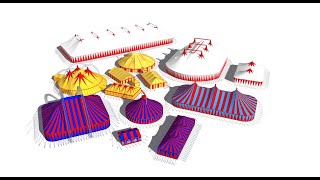 3D Models Of Circus Tents And Big Tops. Highly Detailed, Clean And Beautiful.