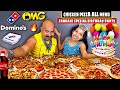 EATING FULL MENU OF DOMINOS CHICKEN PIZZA 😍 l JANHAVI BIRTHDAY SPECIAL l CHICKEN LEG PIECE