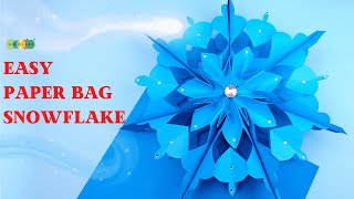 Paper Bag Snowflake | Easy Paper Craft for Kids