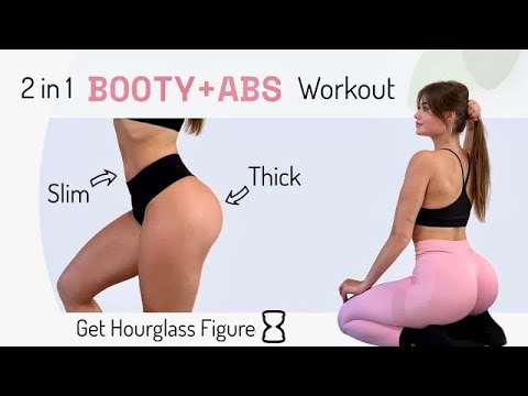 15 Min BOOTY u0026 ABS Workout at Home ?2in1?Save your Time and Get Hourglass Figure | No Equipment