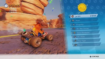 Crash™ Team Racing Nitro-Fueled (PS4) - Adventure Mode (Easy) - Yellow CTR Challenge - Dingo Canyon
