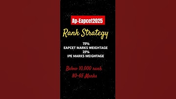 EAPCET-2025   Below 10,000 rank Ap- EAPCET Marks Strategy  #marksweightage  #marksstrategy #apeapcet
