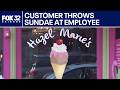 Customer flees after throwing banana split at staff