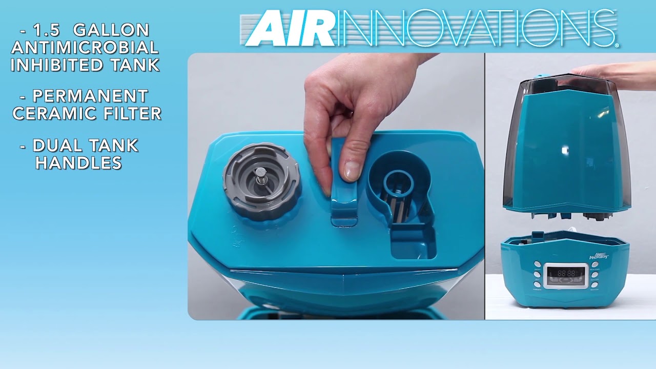 Air Innovations MH-408-PLAT Smart Mist Ultrasonic Humidifier Platinum 