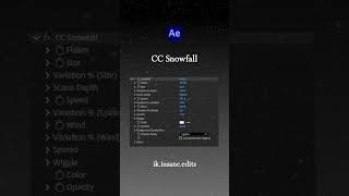 Details Realistic Snowfall Effect in After Effects | CC Snowfall Tutorial News