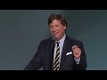 Conservative opinion commentator Tucker Carlson speaks at Republican National Convention