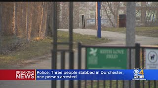 3 people stabbed near Boston school