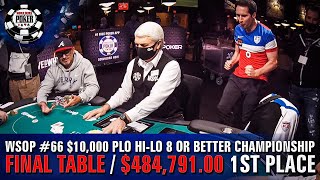 WSOP 2021 FINAL TABLE $10,000 PLO8 World Championship, $484,791 to 1st!