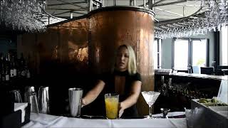 Laren Shipp of Marina Cafe makes a Signature Martini, how fitting!