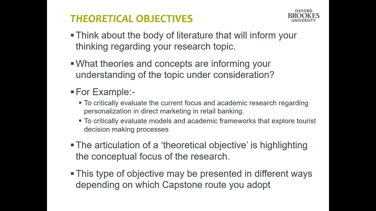 research objectives youtube