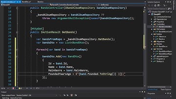 RESTful API with ASP.NET Core 3.0 - 26/50 - Modifying GetBands To Use DTO
