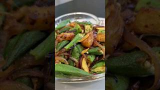 lady fingers and potato Fry Sri Lankan Style