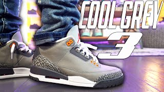 2021 AIR JORDAN 3 COOL GREY REVIEW AND ON FOOT IN 4K !!!