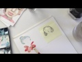 Timelapse watercolor painting of a bluehaired girl with flower collar