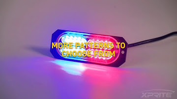 Xprite Red Blue 20 LED Emergency Warning Flashing Surface Mount Deck Dash Grille Strobe Light Bar fo