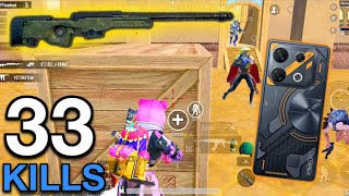 33 KILLS!!🔥 INFINIX GT 10 PRO BGMI / PUBG MOBILE | 3 FINGER + FULL GYRO FULL GAMEPLAY