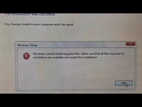 Windows can not install required files || Fixes