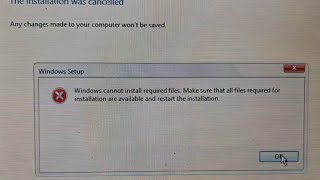 Windows can not install required files || Fixes