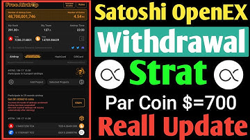 Satoshi New Airdrop Mining Update | Satoshi OpenEX Airdrop Withdrawal | Oex Price Rate Update