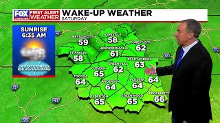 Showers and storms possible throughout the day Saturday, isolated rain chance lingers into Sunday