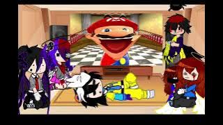 Afton family react to Mario plays FNAF