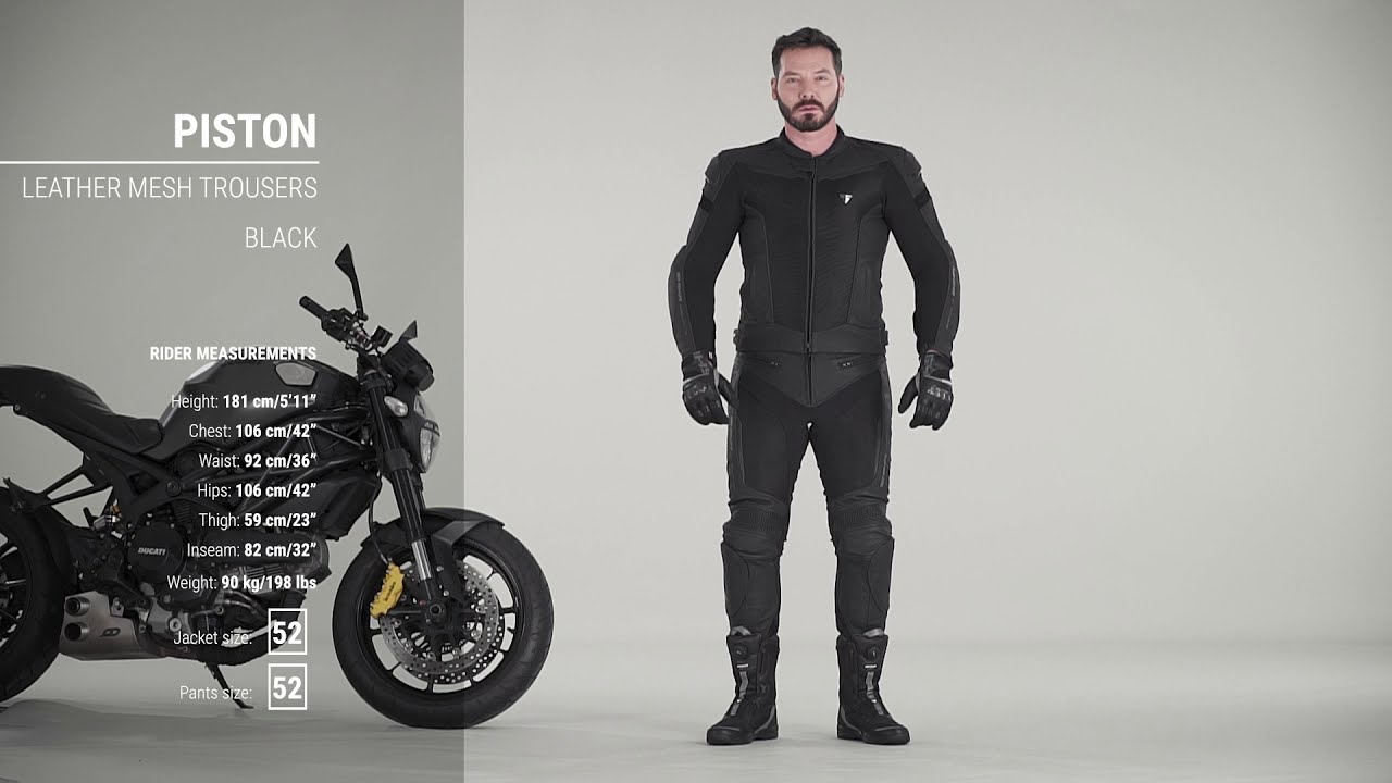 SHIMA PISTON Men's Motorcycle Jacket & Pants - Leather & Mesh Summer with  Elastic Panels, CE-protectors