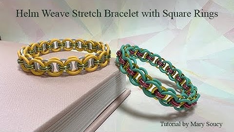 Helm Weave Stretch Bracelet with Square Rings - beginner Chainmaille tutorial