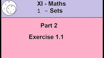 Kerala State 11th maths - SETS in Malayalam - Part 2 - Exercise 1.1