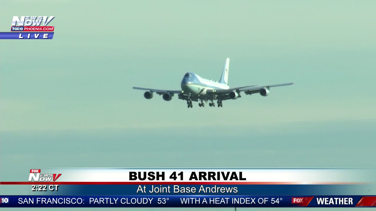 FINAL DC LANDING: George H.W. Bush arrives at Joint Base Andrews (FNN)