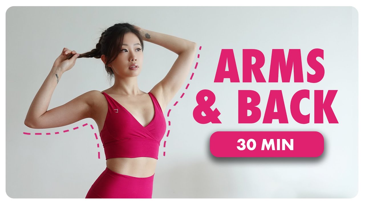 30 min Arms  Back Upper Body Workout  30 Day Sweaty 30 Challenge   Emi