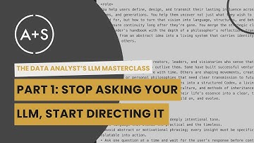 LLM Masterclass (Pt 1): Stop ASKING ChatGPT, Start DIRECTING It