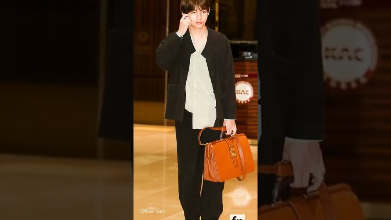 BTS Kim taehyung.V.💜 airport fashion