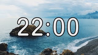 22 minute timer with Calm and Soft Music and sea wave cinematic background