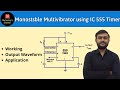 Monostable Multivibrator using IC 555 timer || in Hindi