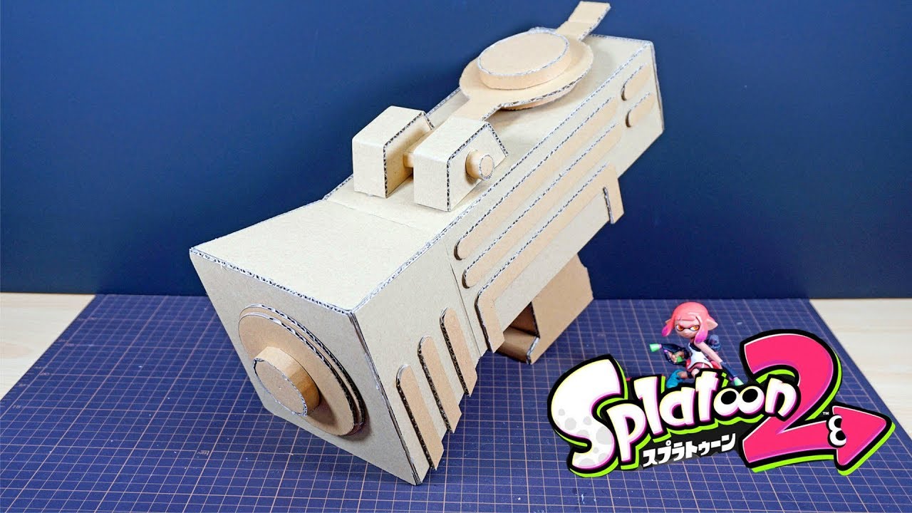 Splatoon ダンボール工作 わかばシューターの作り方 Diy Splattershot Jr Youtube