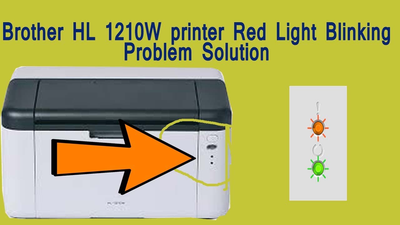 Brother HL 1210W printer Red Light Blinking Problem Solution - YouTube