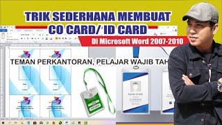 cara membuat id card dengan microsoft word | belajar microsoft word | membuat co card di word