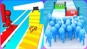 Bridge Race 🆚 Count Master 3D😎🤑😎Satisfying Big Levels Android iOS Gameplay New  Max levels