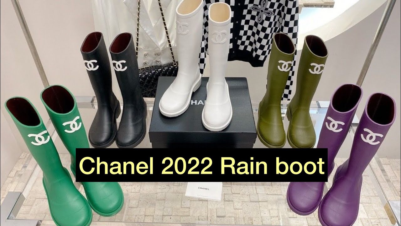 Chanel 2022 rain boots, Black unboxing 