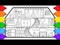 Glitter fashion house coloring page  drawing for kids how to draw a glitter fashion house