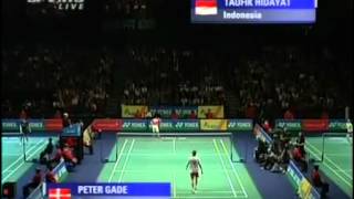 2009 All England Badminton MS QF - Peter Gade[DEM] Vs Taufik Hidayat[IND]