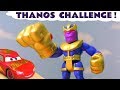 Hot Wheels Avengers Thanos Challenge with Cars Lightning McQueen and Captain Marvel TT4U